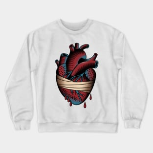 Broken Heart Traditional Tattoo Flash Crewneck Sweatshirt